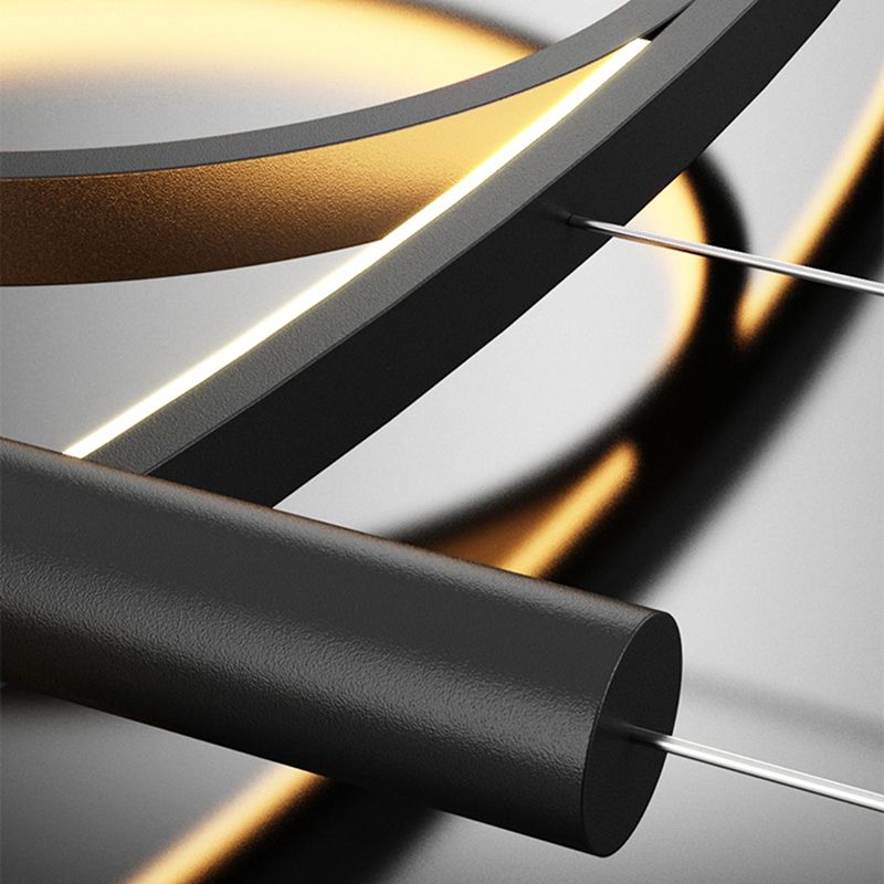 Luce isola a led in ferro battuto in moderna luce a sospensione lineare acrilica per sala da pranzo