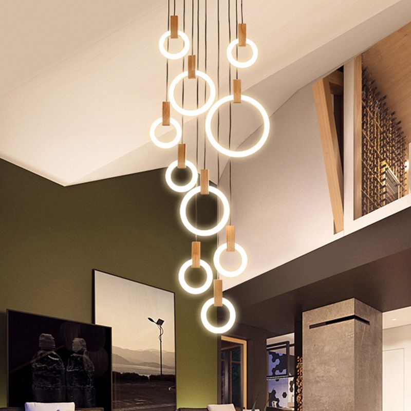 Enclaceur de cercles en bois massif pendentif