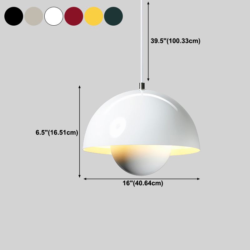 Round Shape Metal Hanging Light Nordic Macarons 1-Light Hanging Light Fixtures