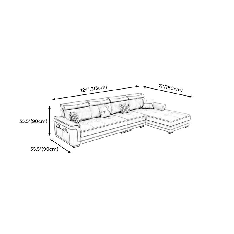 Contemporary Slipcovered L-Shape Sectional with Storage for Four People
