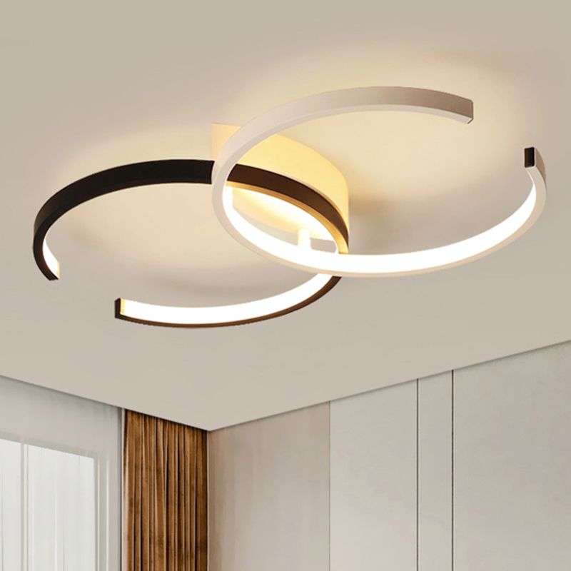 Montaje redondo de techo de techo de metal minimalista lineal semi luz semi flush.