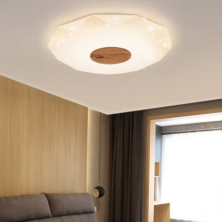 Bois Geometric Flush Ceiling Light Modern 1 Light Flush Ceiling Light Fixtures in Brown