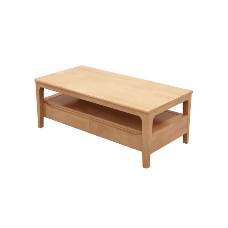 Contemporary 4 Legs Solid Wood with Drawer Rectangular/Square Coffee Table