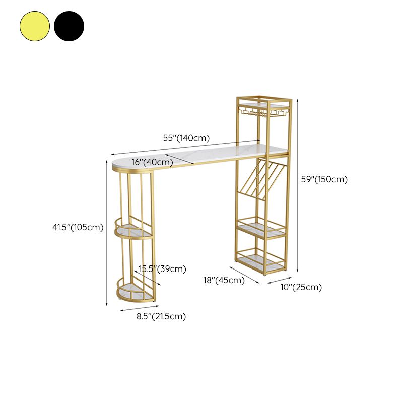 Double Pedestal Sintered Stone Dining Bar Table for Kitchen Dining Room