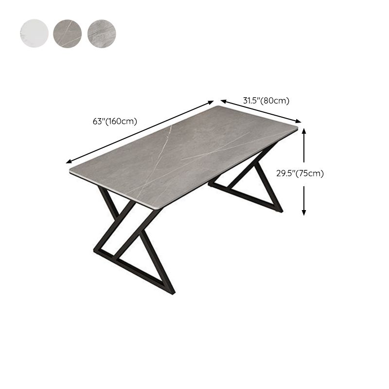 Industrial Stone Office Desk 29.53" Tall Rectangular Writing Desk