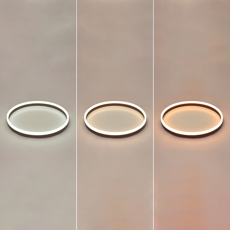 Aluminum LED Ceiling Light Round Black Modern Flush Mount Lamp for Living Room