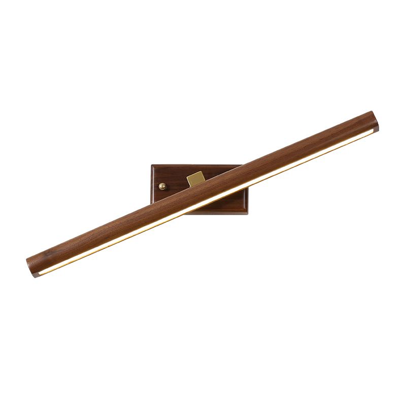 Modern Nordic LED Mirror Light Rotatable Wooden Wall Sconce Light for Bedroom Bathroom