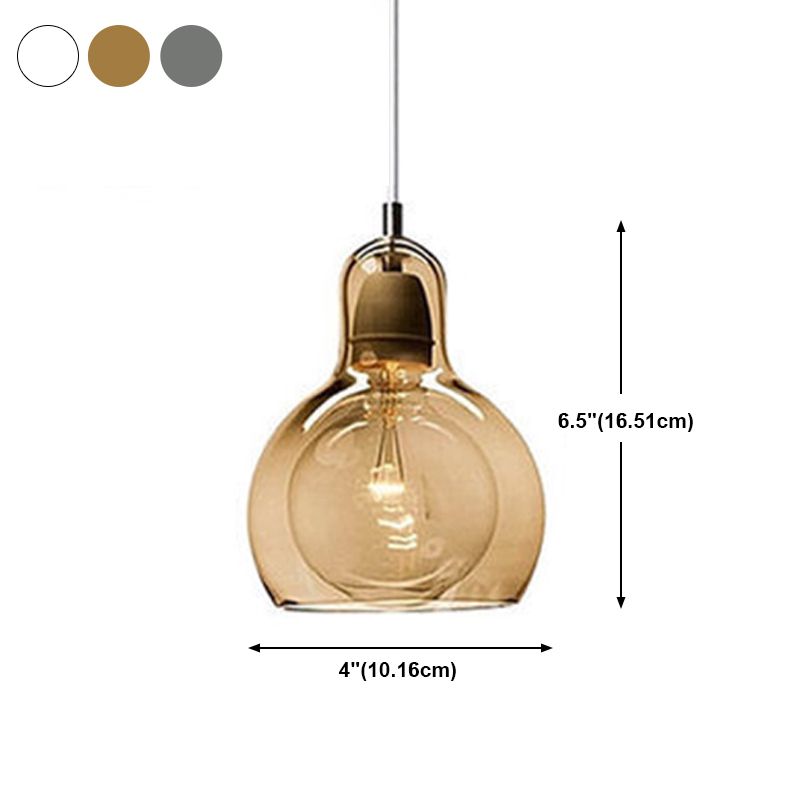 Pendre simple Light Modern Style Hanging Lightture avec une teinte en verre pour le salon