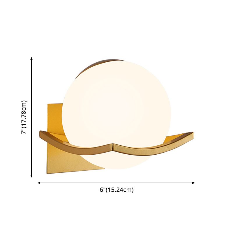 1 Lichtmilch weiße Glaskugel Wandlampe Nordischer Stil Einfachheit Nacht Beleuchtung für Schlafzimmer