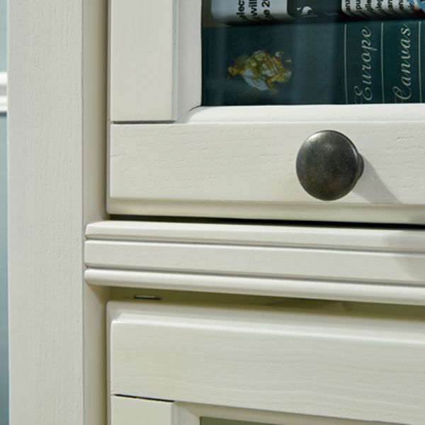 Contemporary Style Bookshelf with Door White Bookcase for Office and Study Room