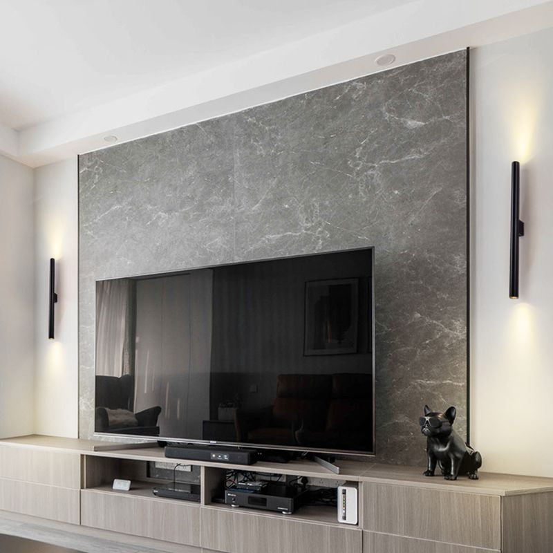 Moderne Aluminium Wandleuze Zylinderform 2 Lichter Wandleuchte für Schlafzimmer