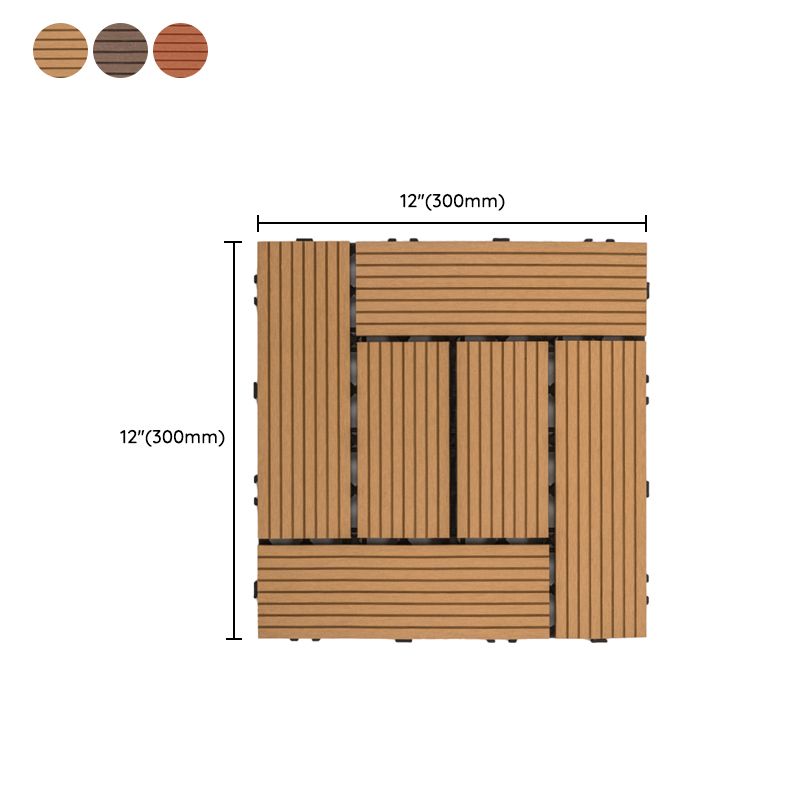 12" X 12"Square PVC Patio Tiles Snapping Installation Outdoor Flooring Tiles