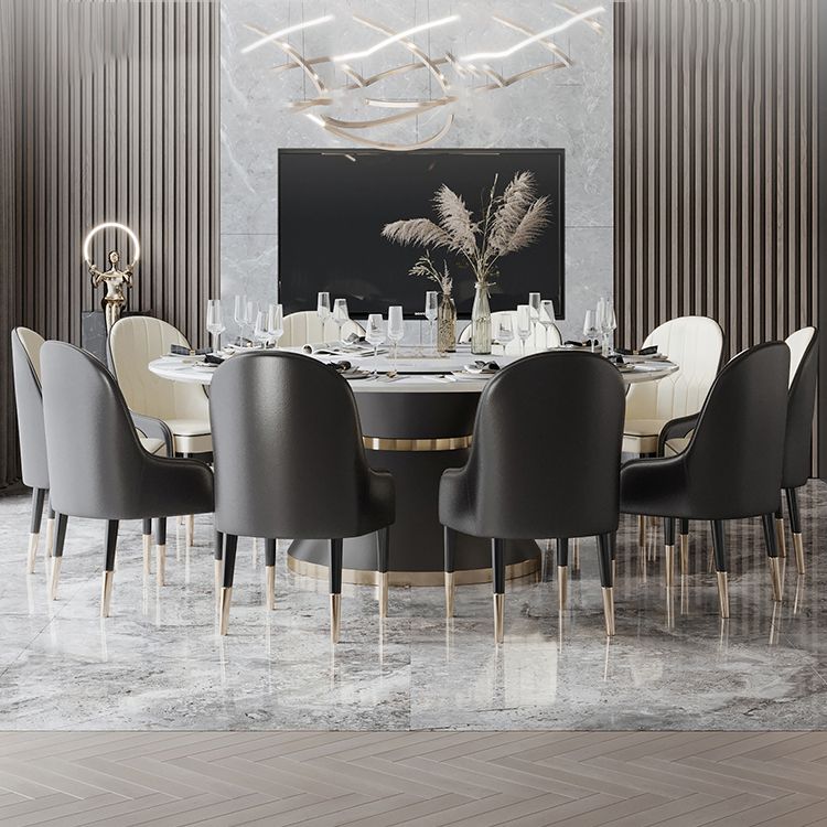 Round Pedestal Dining Site Table Traditional Luxury Dining Table for Indoor