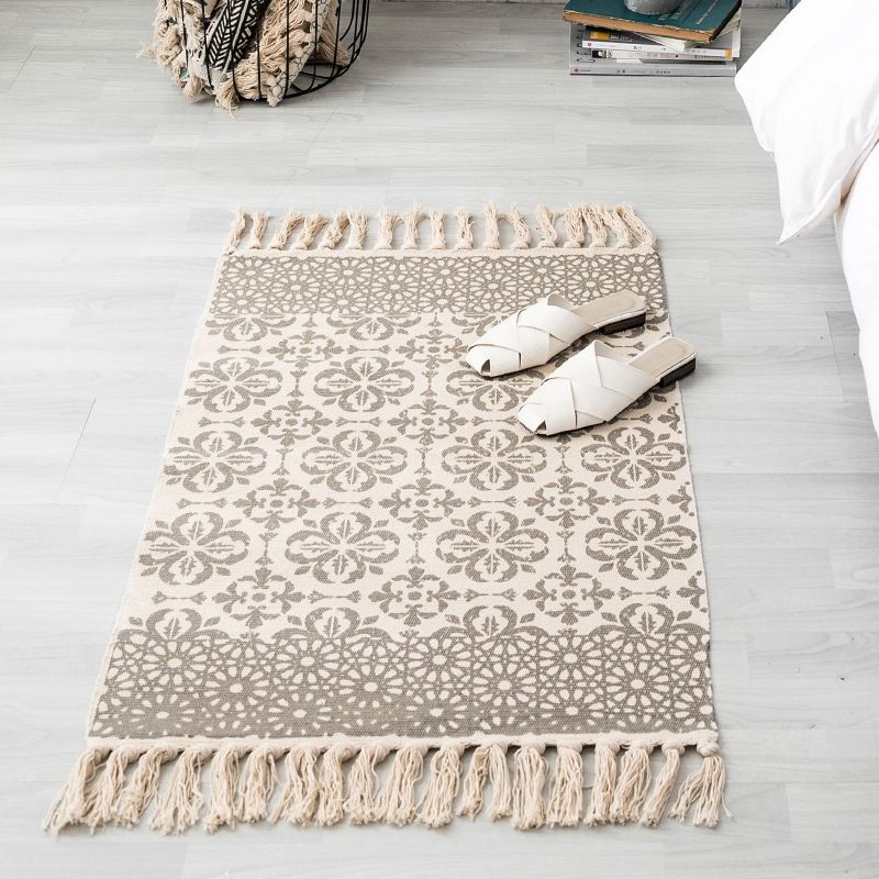 Alfombra de algodón sin costuras multicolor Algodón Algodón bohemio Área de área para mascotas para dormitorio