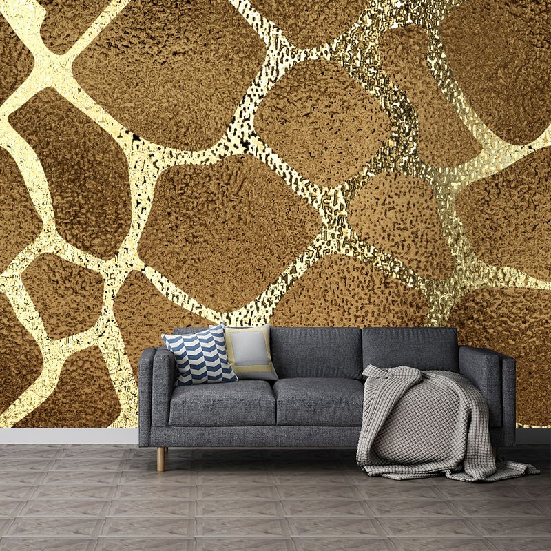 Modern Net Print Foil Mural Wallpaper Dark Color Living Room Wall Decor, Custom Made