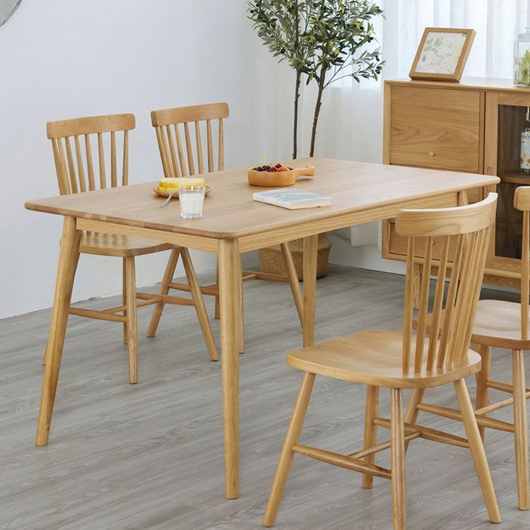 Rectangle Oak Wood Dining Table in Nature Modern Kitchen Table with 4 Legs