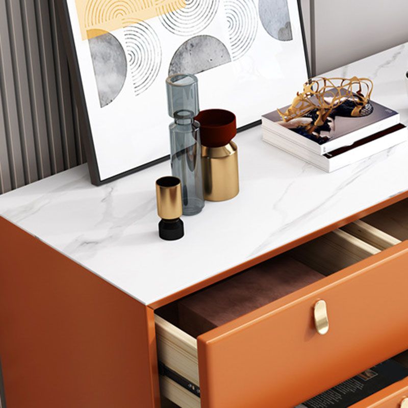 15.6-inch Width Glam Dresser Stone Storage Chest with 7 Drawers