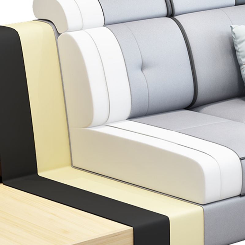 133.07" L x 70.86" W x 35.43" H Pillow Top Arm Sectional with Pillowed Back Cushions