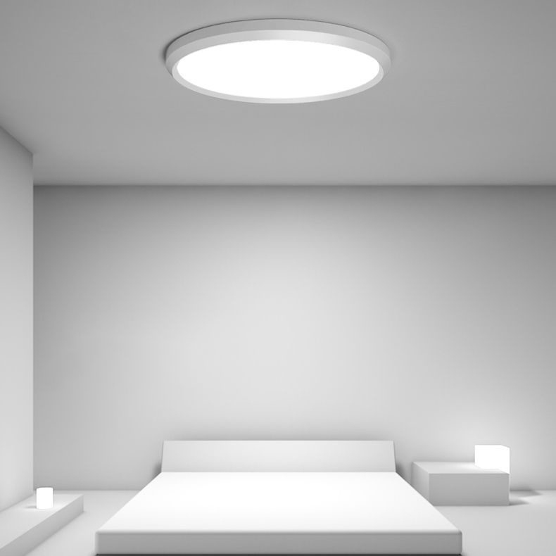 Plafonnier LED concis et moderne, montage circulaire en aluminium avec abat-jour en acrylique