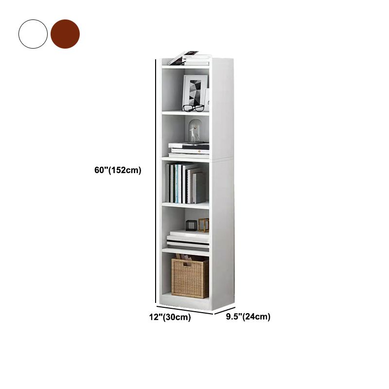 Contemporary Engineered Wood Bookcase, Geometric Bookshelf for Bedroom