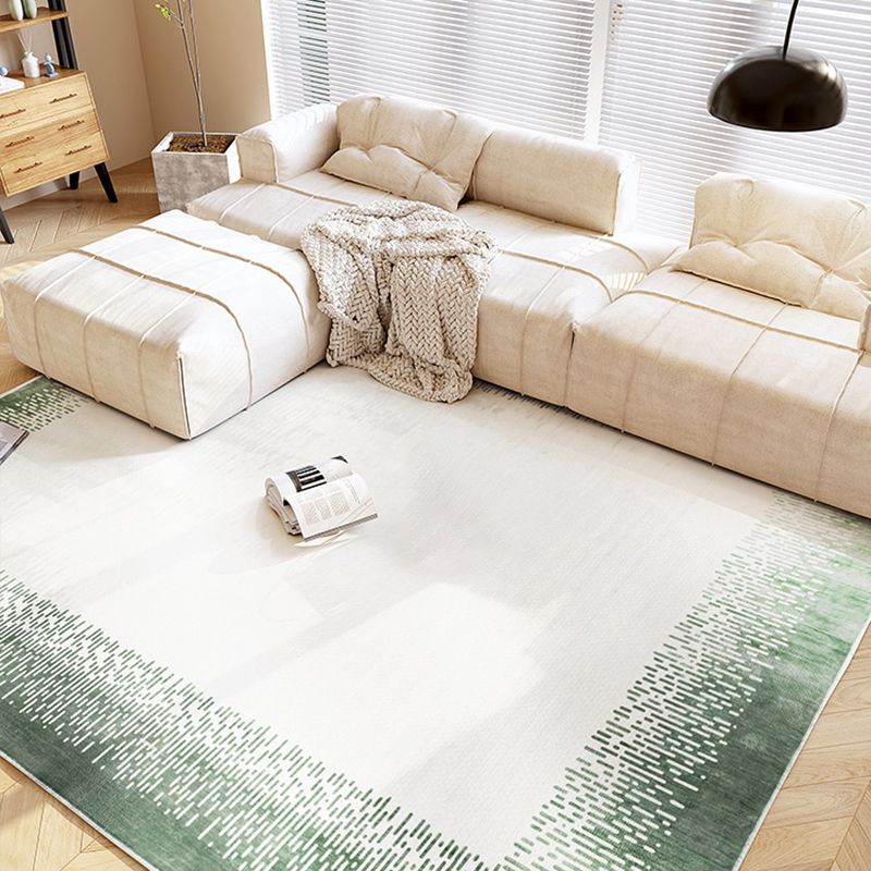 Green Modern Carpet Polyester Graphic Area Carpet Washable Carpet for Home Decor