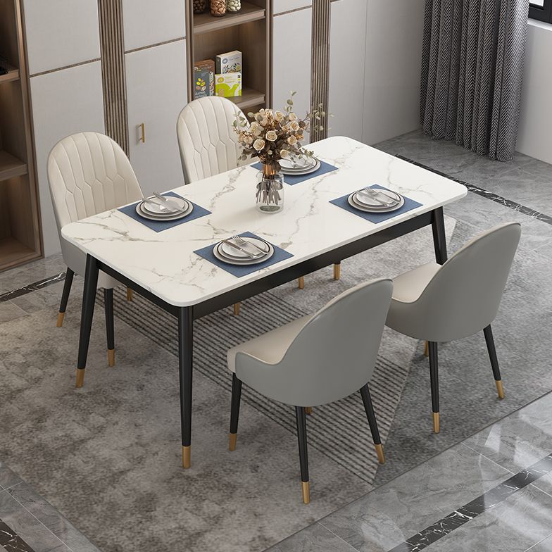 Modern Style Sintered Stone Dinette Set with Rectangle Table Dining Room Furniture for Dining Room
