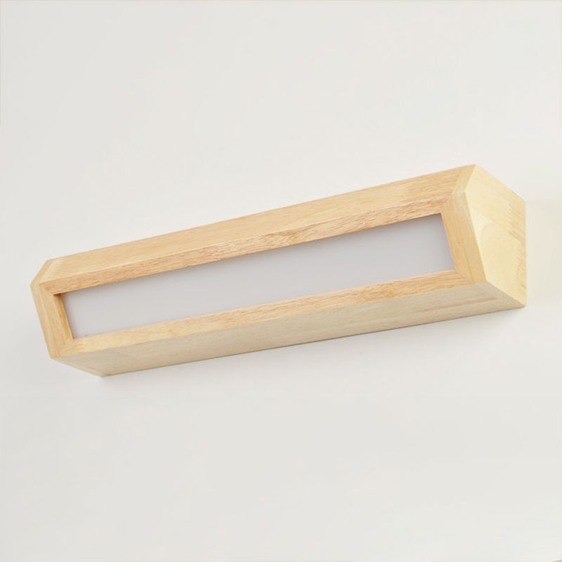 Moderne Stil Leuchte Rechteck Form Holz 1-Licht-Wandhalterlicht Licht