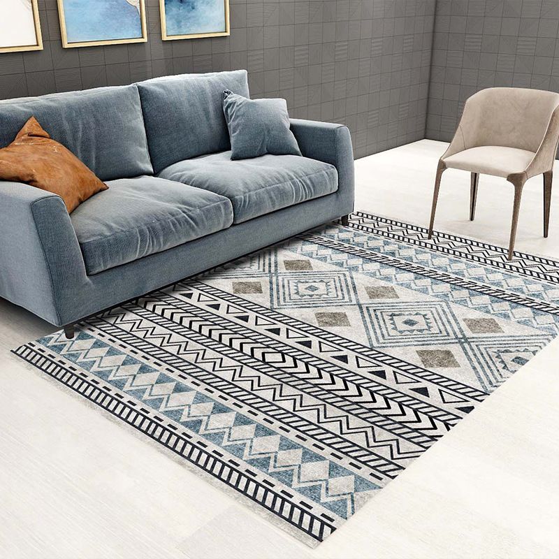 Gold Contemporary Rug Polyester Pattern Rug Non-Slip Backing Rug for Drawing Room