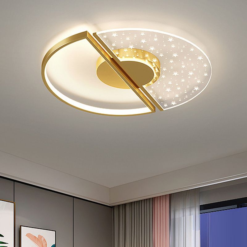Cirkelvormige plafondlamp in Scandinavische stijl, metalen LED-slaapkamer, plafondgemonteerde lichtarmatuur
