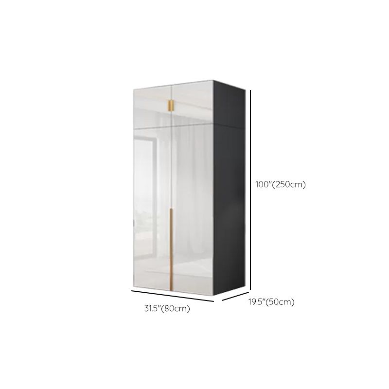 Engineered Wood Armoire Modern White Wardrobe Closet with Garment Rod