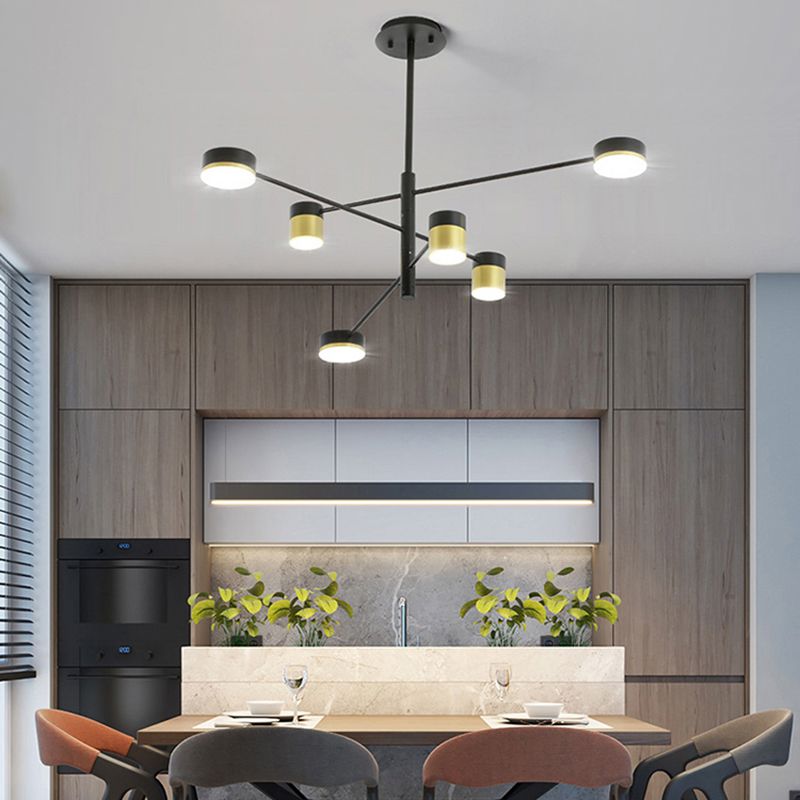 Candeleras colgantes de forma de cilindro de estilo contemporáneo luces colgantes colgantes de metal