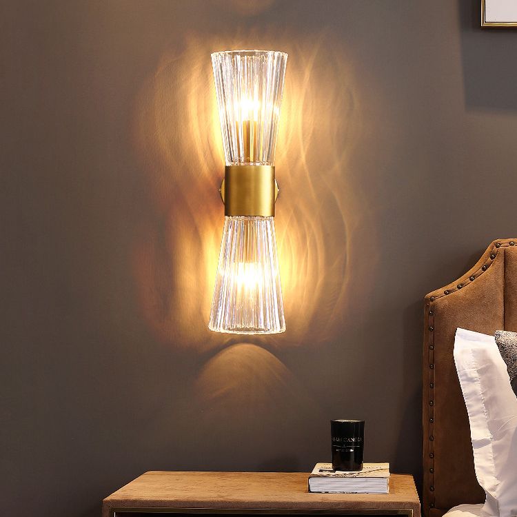 Stile moderno Style geometrico Sconcetto lampada con foglie di cristallo per la parete della camera da letto in oro