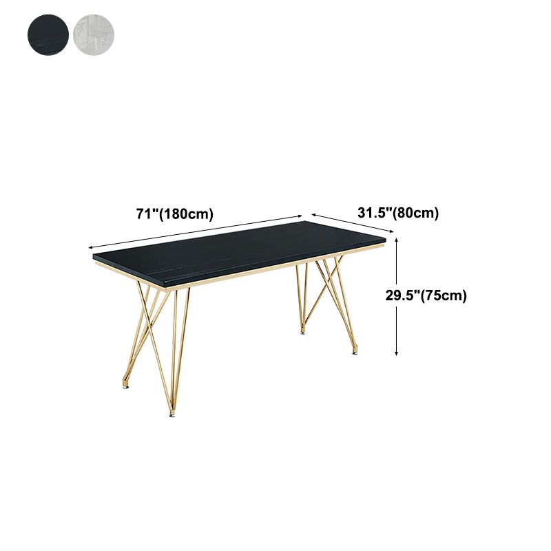 Traditional Luxury Dining Table White in Marble Rectangle Dining Table for Kitchen