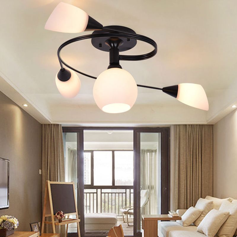 American Pastoral Style Semi Flush Mount Light Fixture Special Shape Ceiling Flush Mount for Living Room