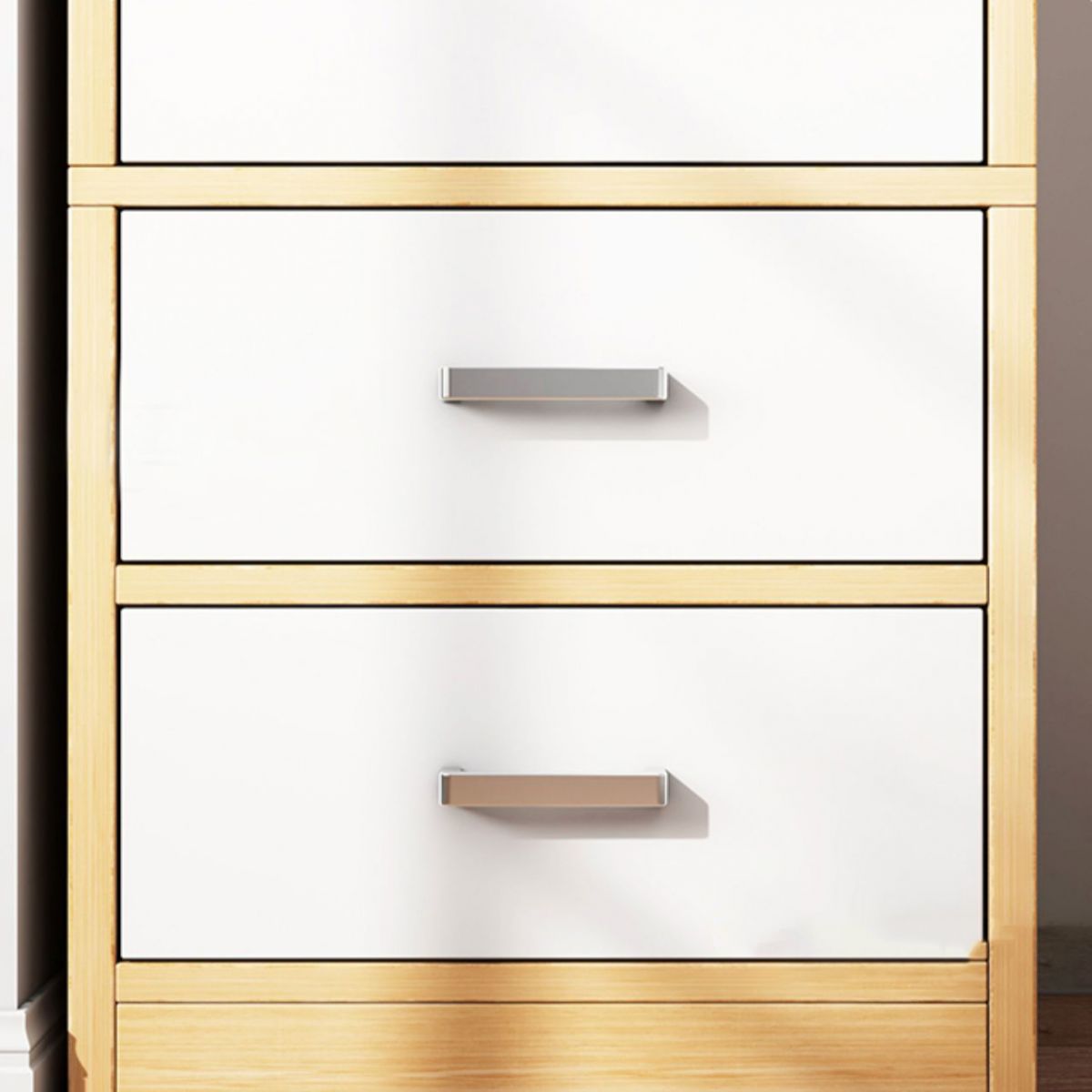 Modern Wood Freestanding Wardrobe Multifunctional Wardrobe with Hinged Door