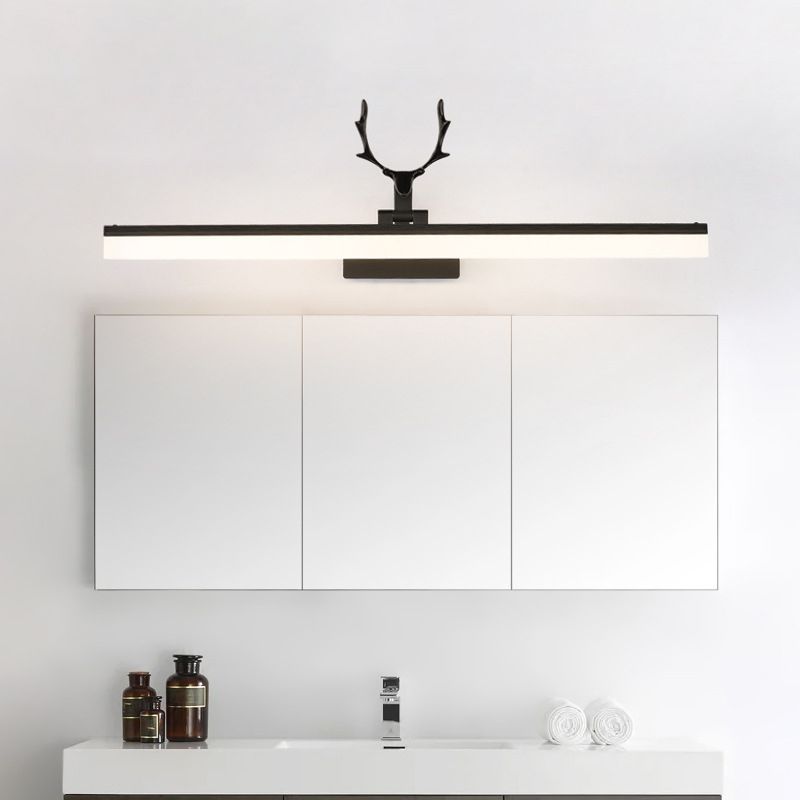 Straight Wall Sconce Lighting Minimalism Black Metal Wall Mount Light Fixture