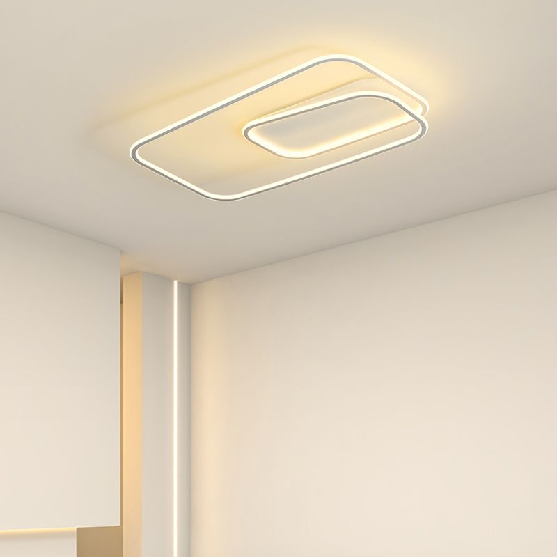 Contemporary Linear Flush Light Fixture Metal 1 Light Flush Mount Ceiling Light