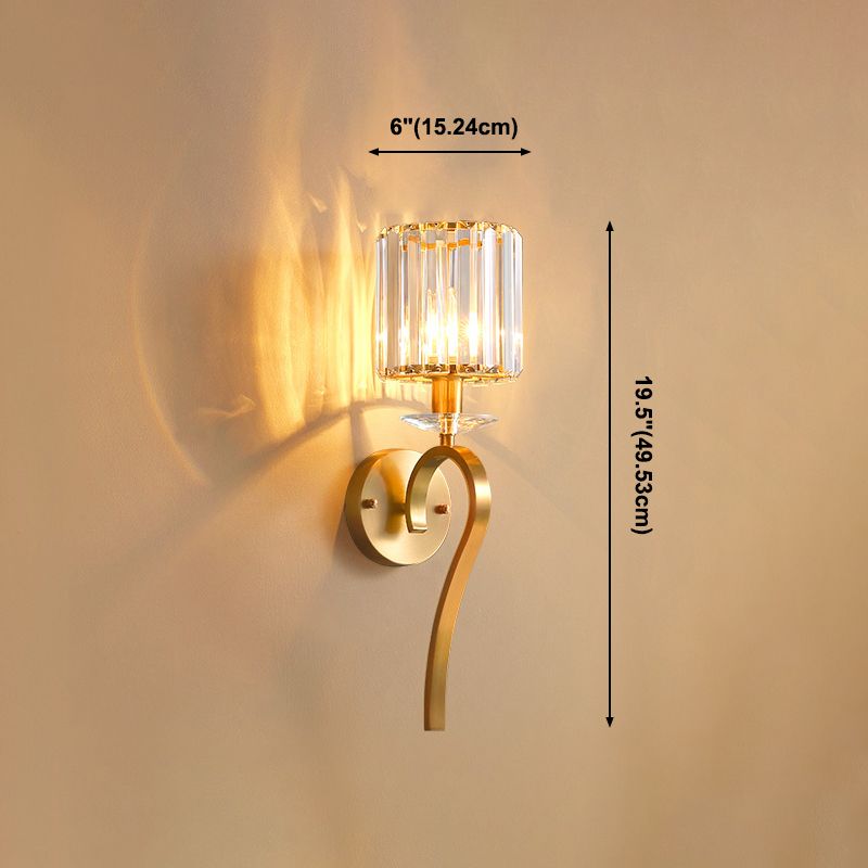 Modern Wall Sconce Household Wall Fixture with Crystal Shade for Bedroom Sitting Room
