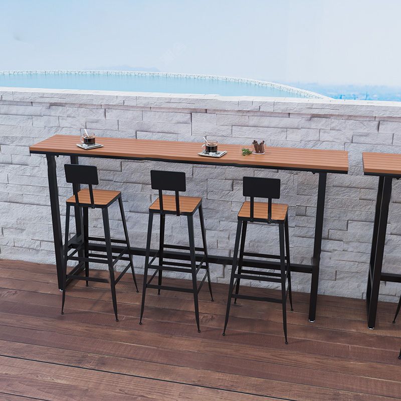 Outdoor 42-inch Height Bar Table Industrial Style Wood Bar Table