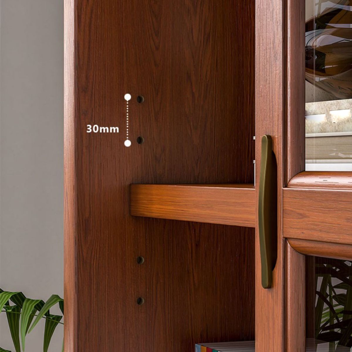 Contemporary Horizontal Standard Bookcase Closed Back Bookshelf with Door