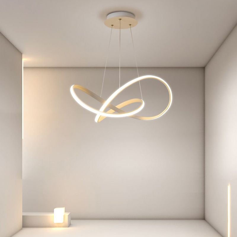 Modern Dining Room Lighting Twisting Suspended Lighting Fixture Acrylic
