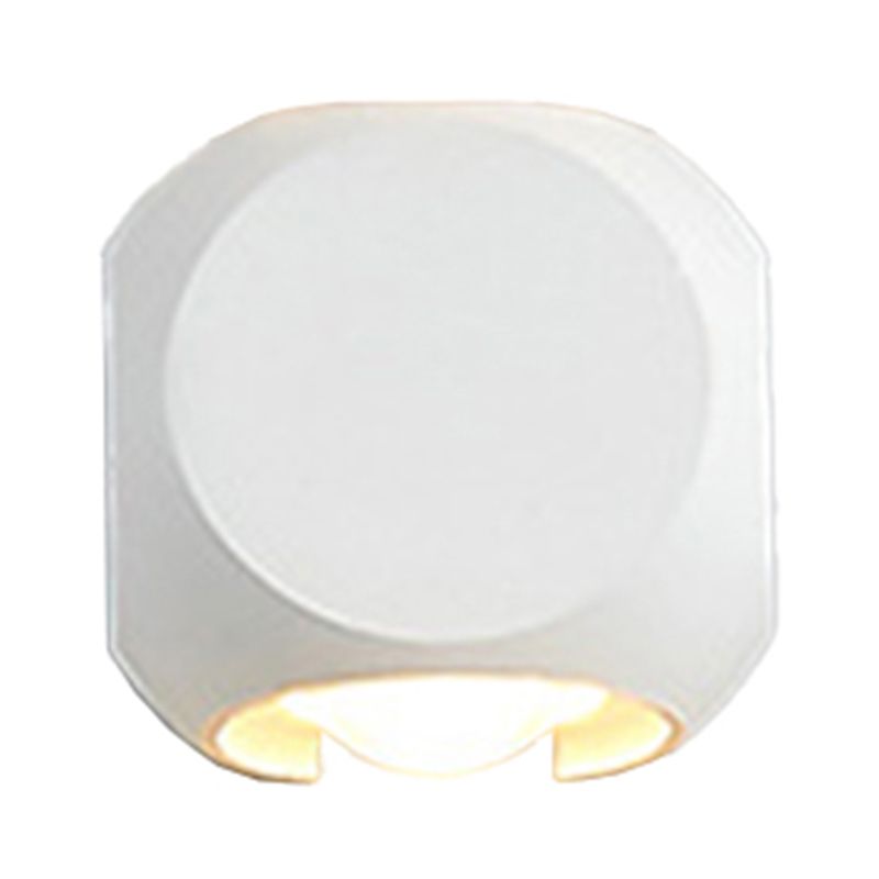 Mini Cube Wall Washer Sconce Nordic Aluminum 2/4-Head Living Room LED Wall Lamp in Black/White
