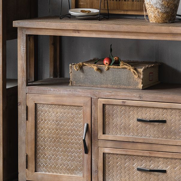 Industrial Wood Drawers Included Cabinet Distressed Brown Accent Cabinet