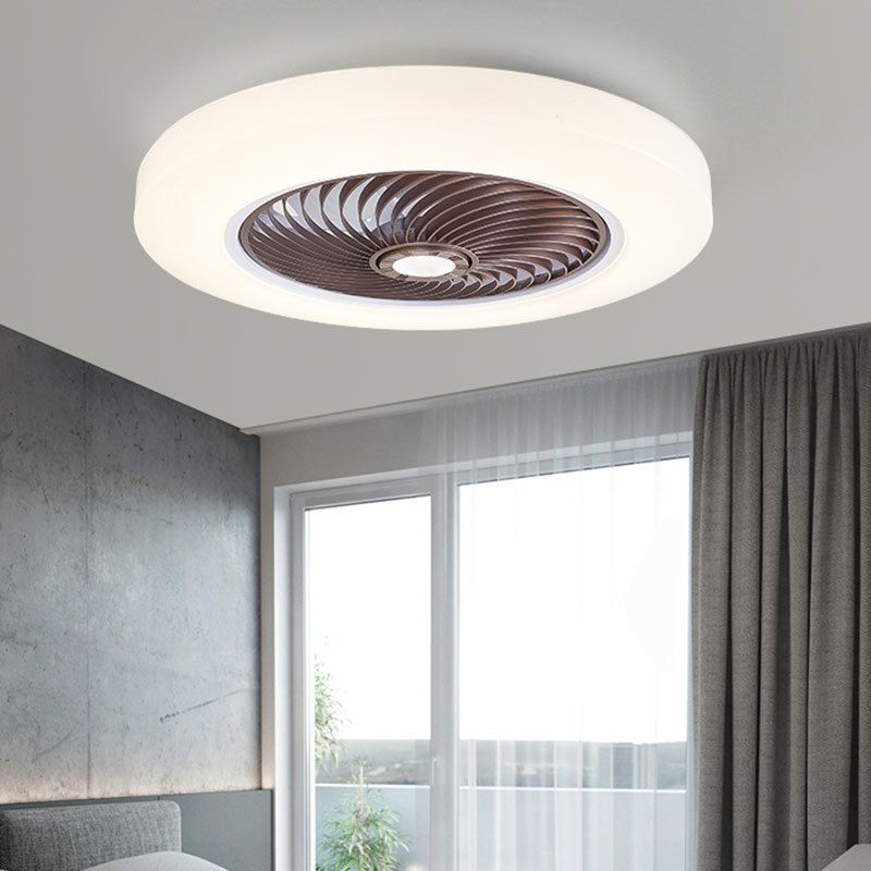 Makkaronstil Rundlüfter Lüfter Licht Acryl Schlafzimmer LED Semi Flush Mount Leuchte