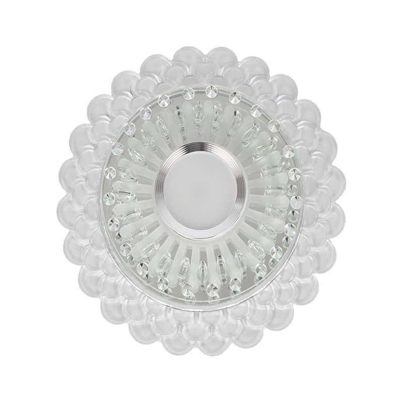 Kristal ronde/vierkant plafond spoeling eenvoudige led spoelbevestiging verlichtingsarmatuur in chroom voor gang, warm/wit/multi -kleurenlicht