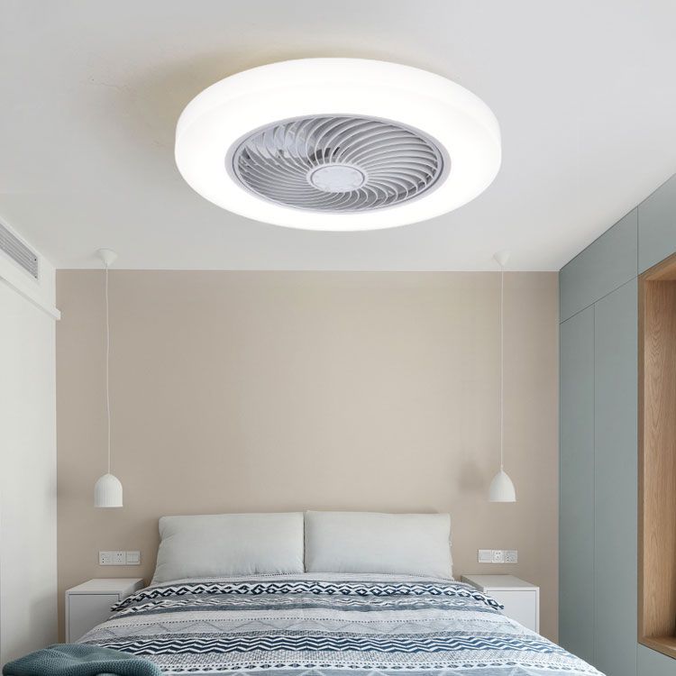 Kreisförmige Acryl -LED -Deckenlüfter minimalistisch halb flush montiertes Licht für Schlafzimmer