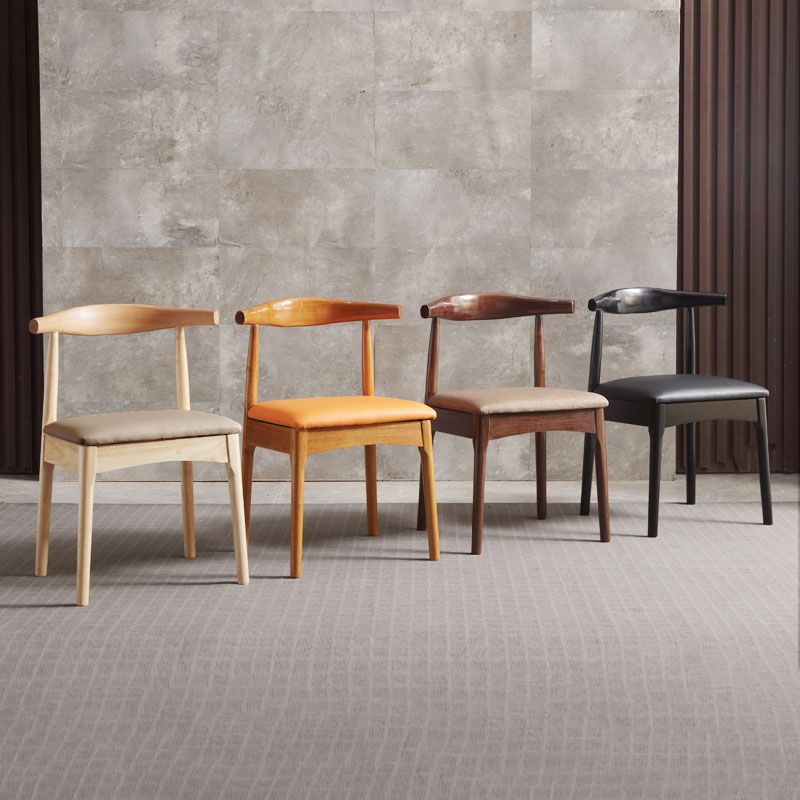 Glam Style Side Chair Wooden Open Back Indoor Dining Side Chair