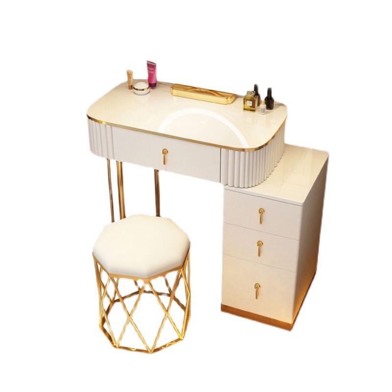 Solid Wood Makeup Vanity Desk Lighted Mirror Makeup Vanity Set