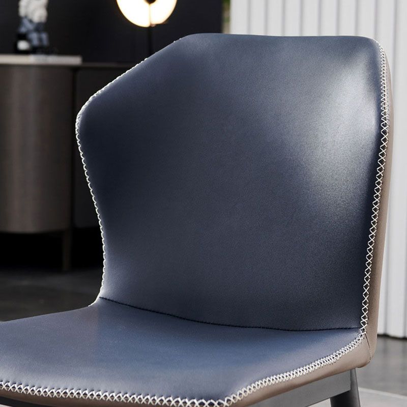 Industrial Style Wingback Armless Chair for Home Faux Leather Dining Chairs
