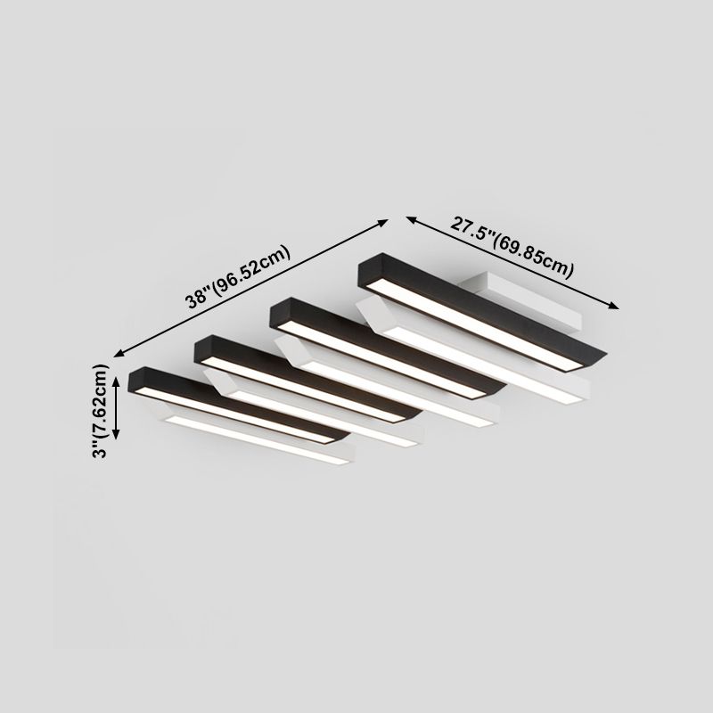 Luminaire de plafond encastré à plusieurs têtes, plafonnier LED contemporain